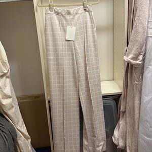 NWT Hampden Rosetta Getty Windowpane Pintuck Pant size small